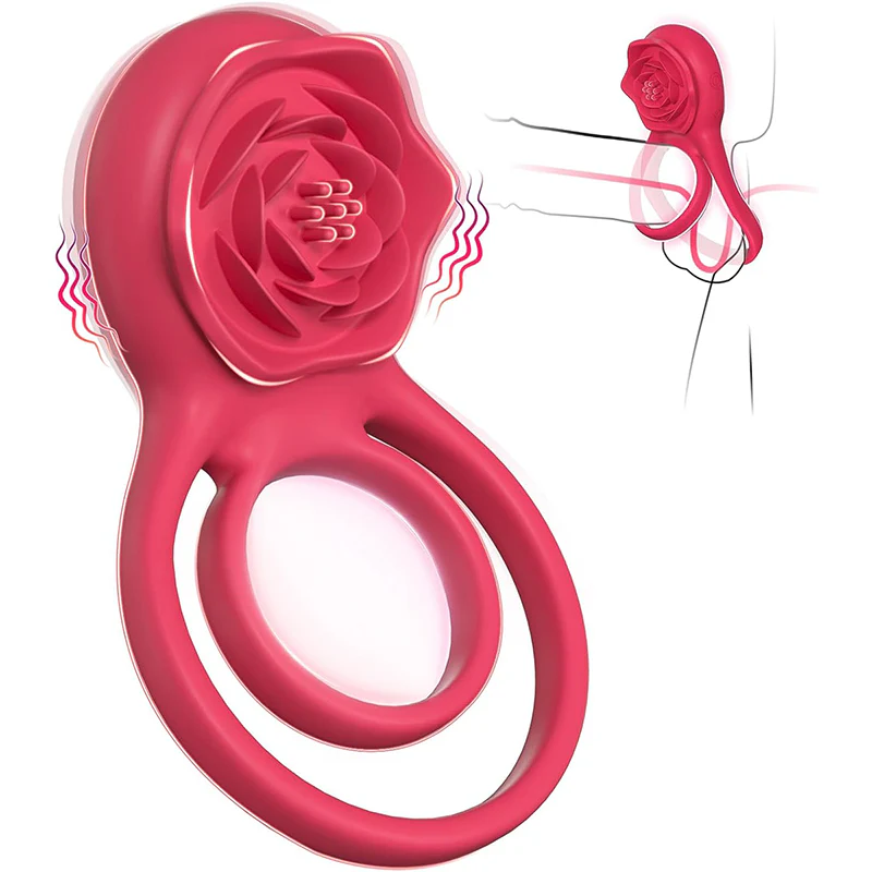Tarzanee - 7 Vibrating Dual Loop Rose Cock Ring