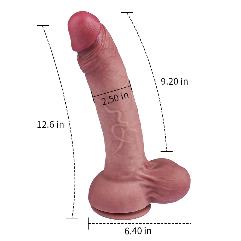 ��XL Real��Ryan 12.6�� x 2.5�� Silicone Realistic Soft Flesh Like Thick Long Dildo