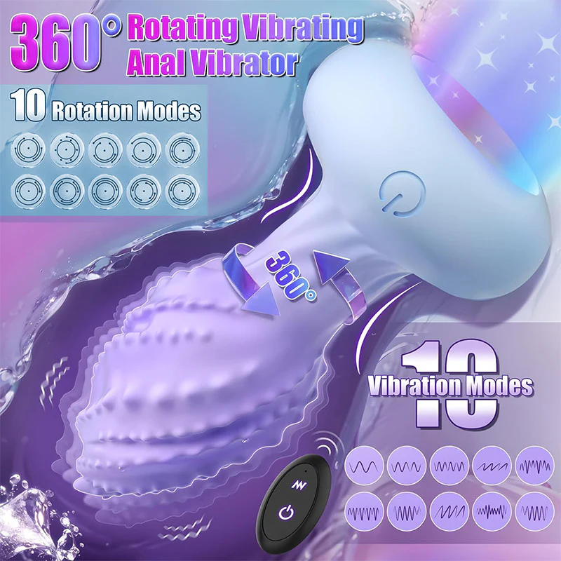 Little Monster - 360�� rotating anal vibrator, 10 vibration frequencies, 7-color LED light