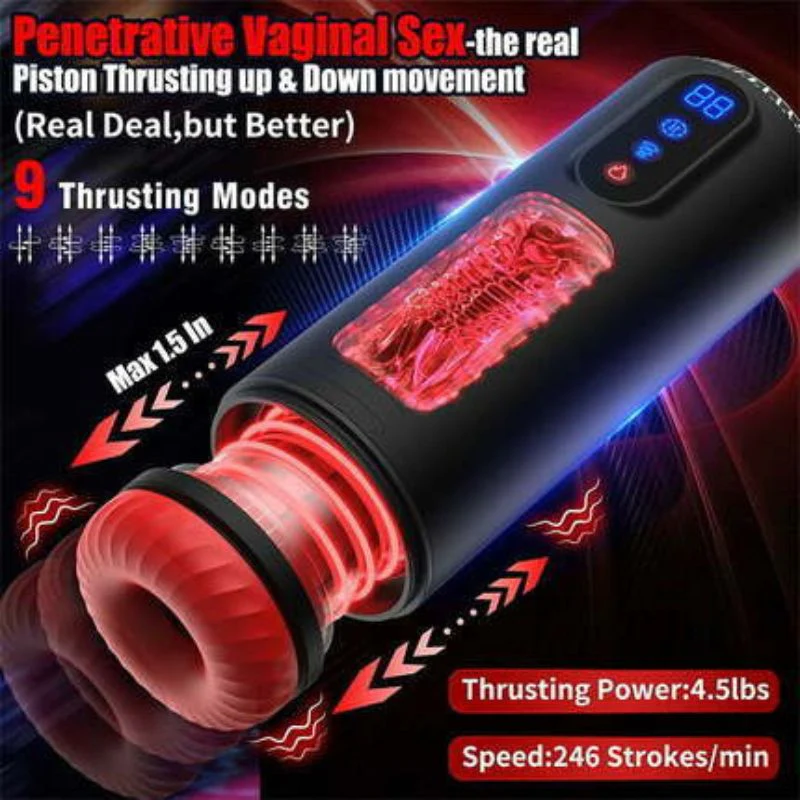 Tarzanee - 9 Telescopic Vibration Sucking Heated Aircraft Male Stroker