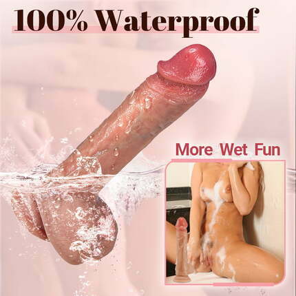 Tarzanee IPX7 Waterproof 7 Thrusting Swinging 10 Vibrating Heating Lifelike Dildo 8.46 Inch