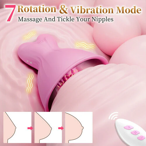 Tarzanee - 7 Vibrating & Rotation Nipple Toys with Replaceable Message Head