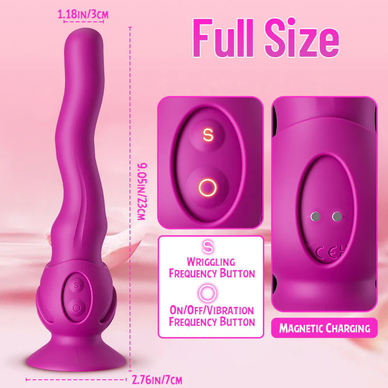 New Wriggling Technology Vibrator  With Detachable Suction Cup