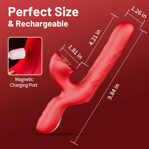 Tarzanee - 7 Thrusting Wiggling Rose Stimulator Vibrator