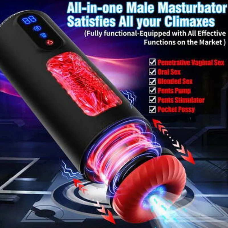 Tarzanee - 9 Telescopic Vibration Sucking Heated Aircraft Male Stroker