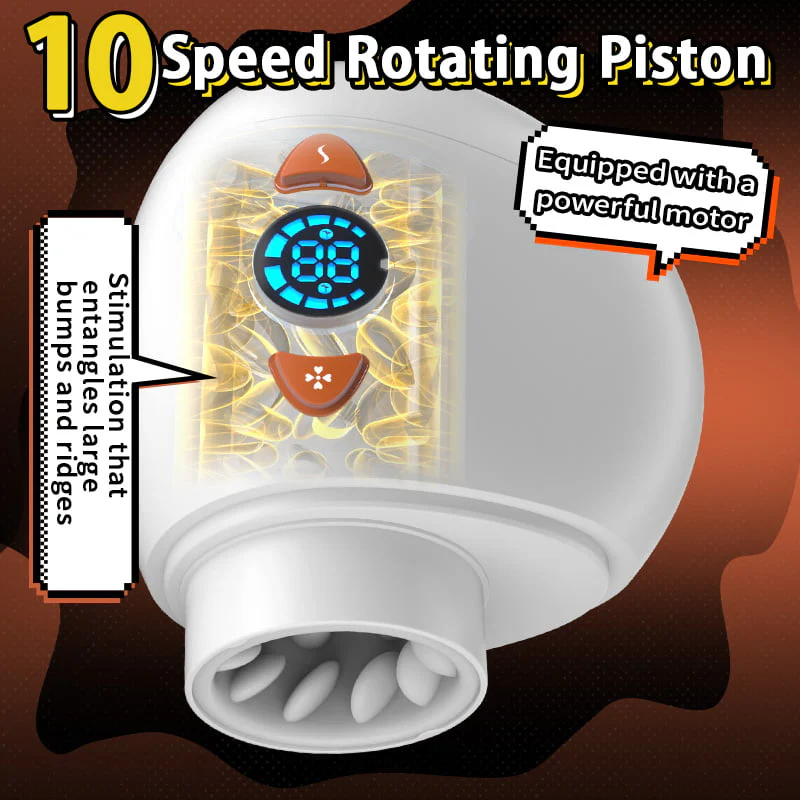 Tarzanee - Electric Male Masturbator with Rotating Piston, Glans Vibration & Testicle Massage