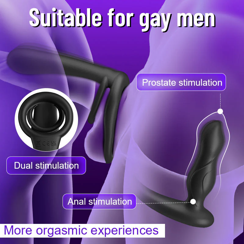 Double Penetration  Double Vibration  Couple Vibrator with Locking Sperm Ring