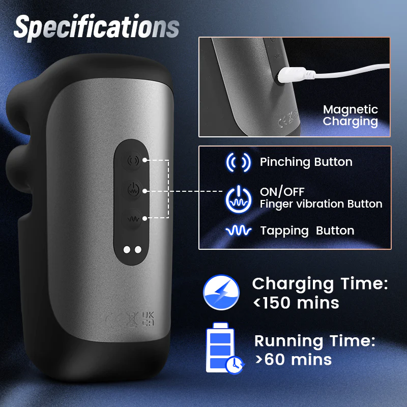 Tarzanee - Evans 10 Pinch Beating Finger Vibrations Penis Vibrator Male Glans Trainer