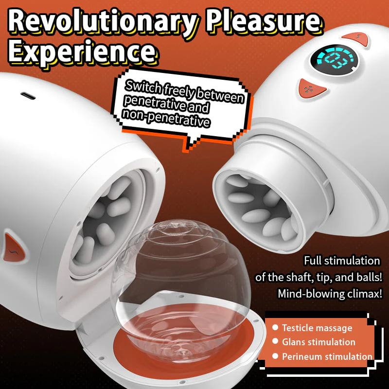 Tarzanee - Electric Male Masturbator with Rotating Piston, Glans Vibration & Testicle Massage