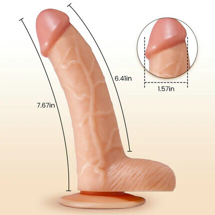 Tarzanee - Upturned Design Silicone Dildo with Suction Cup 7.67In