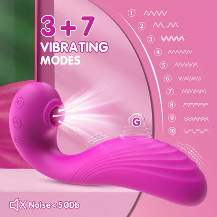TRIPLE AROUSAL Clitoral Sucking 5 Licking 10 Vibrating Vibrator