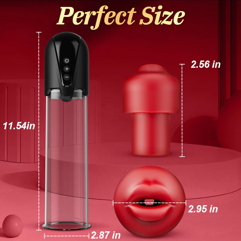 Red Fury Armour Tarzanee �C 9 Suctions Penis Pump with Lifelike Mouth & Textured Tunnel