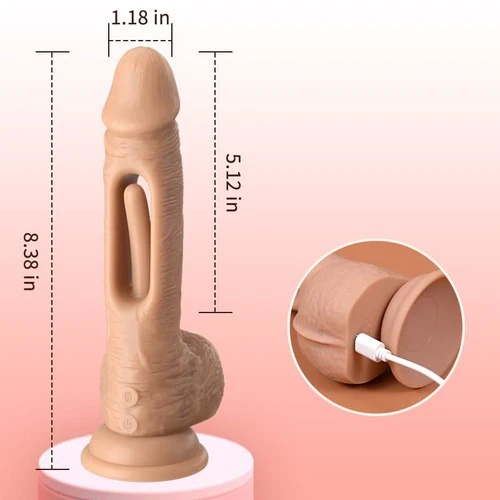 Tarzanee - Hollow Flapping Silicone Dildo Vibrator 8.38 IN