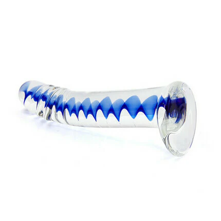 Tarzanee Frozen Sapphire Spiral Glass Dildo 6.18 Inch