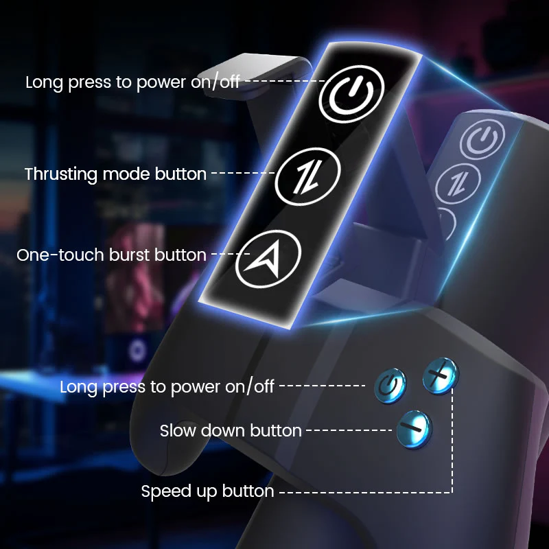 Turbo - Thrust 10-Mode Stroker �C Interactive Gamepad Design with Adjustable Phone Stand