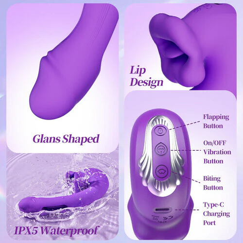 Tarzanee - Upgraded Mouth-Shaped 3 In 1 Flapping & Biting & Toungue Vibrator