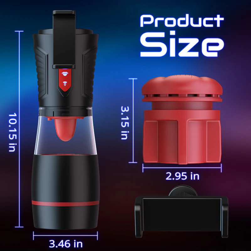 Tarzanee - ��Partner Play��LickMe Phone Holder 4 Suction 7 Tongue-Licking Voice Function Male Stroker Masturbator