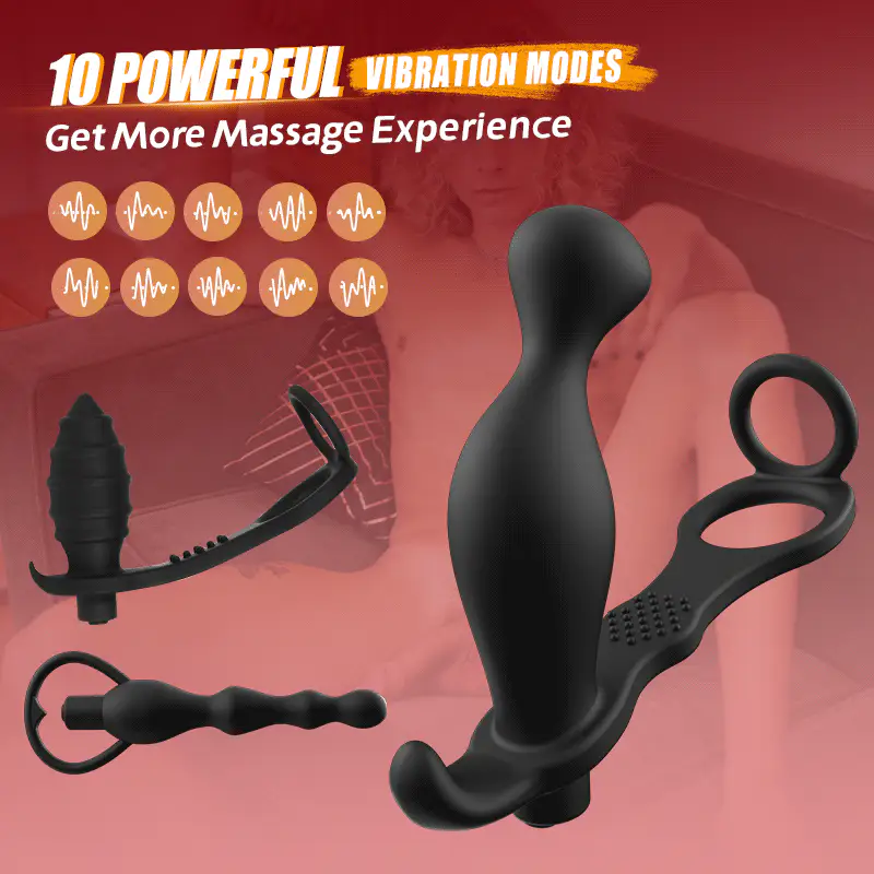 Abe - 10 Vibrating Prostate Massager Set 3PCS