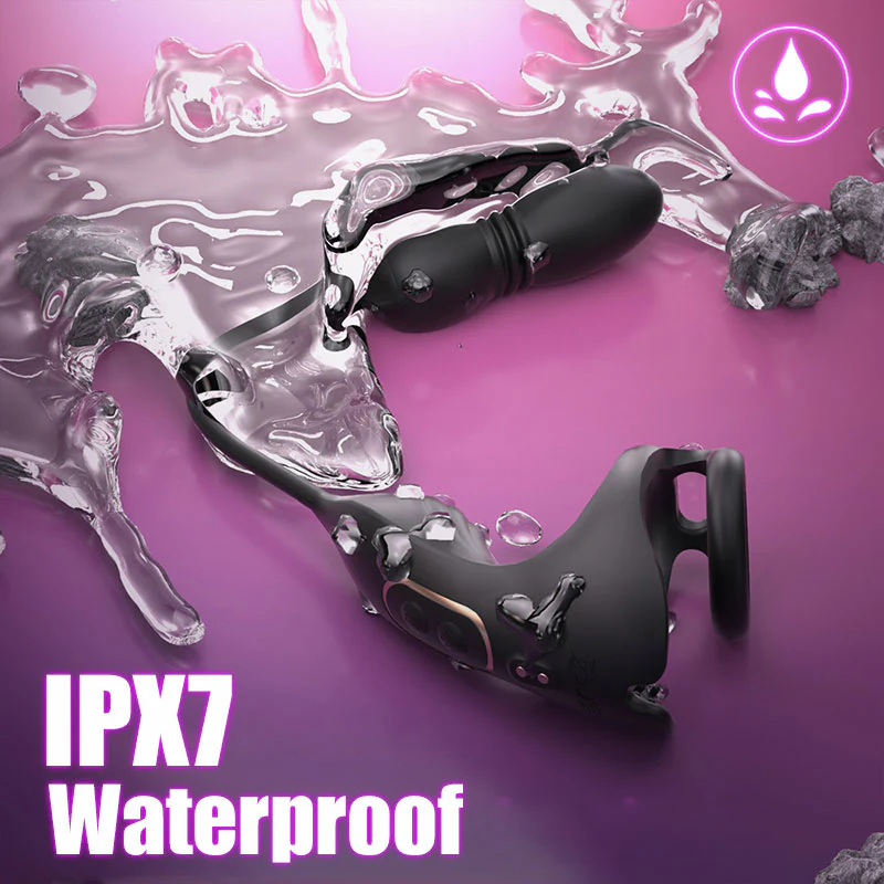 Tarzanee - 9 Thrusting & Vibrating Prostate Massager with Dual Cocking Rings Testicular Stimulator