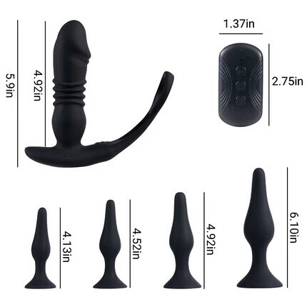 Tarzanee 6 in 1 Thrusting Vibrating Prostate Massager Set